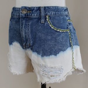 Free People Bleached Distressed Shorts CA